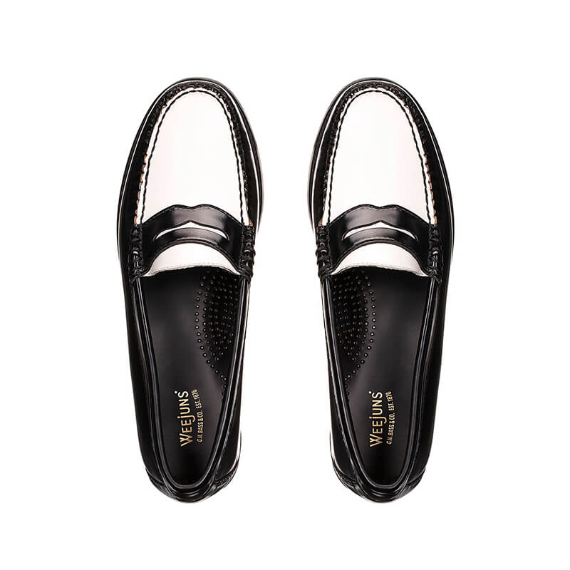 black white loafers