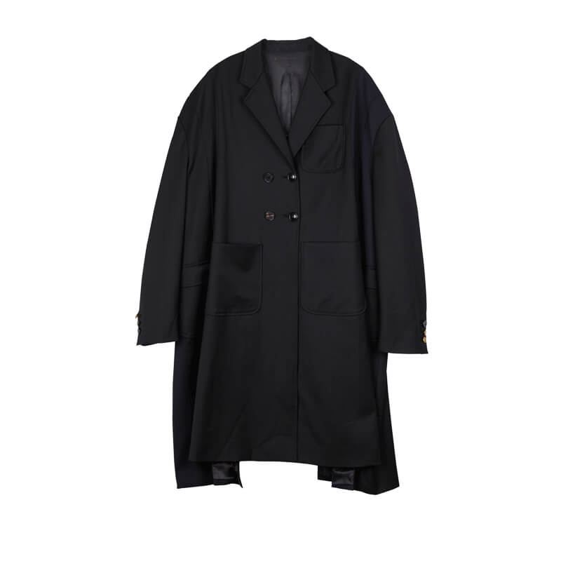 STAND ALONE Oversized Two Tone Coat - Black - TheRoom Barcelona