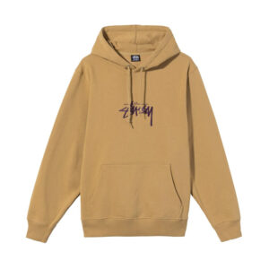 STUSSY Hoodie Stock Logo Embroidered - Khaki
