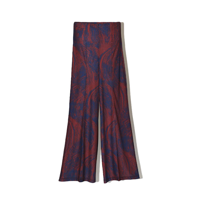 Marble Print Center Creased Trousers