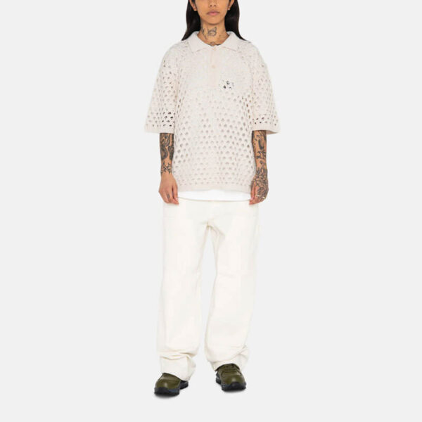 STUSSY Big Mesh Polo Sweater - Ivory