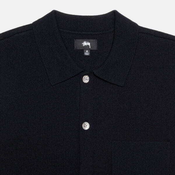 STUSSY Perforated Swirl Knit Shirt - Black