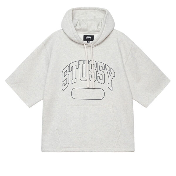 STUSSY SS Boxy Cropped Hood - Ash Heather