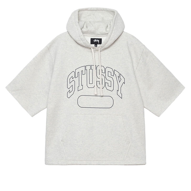 STUSSY SS Boxy Cropped Hood - Ash Heather | THEROOM
