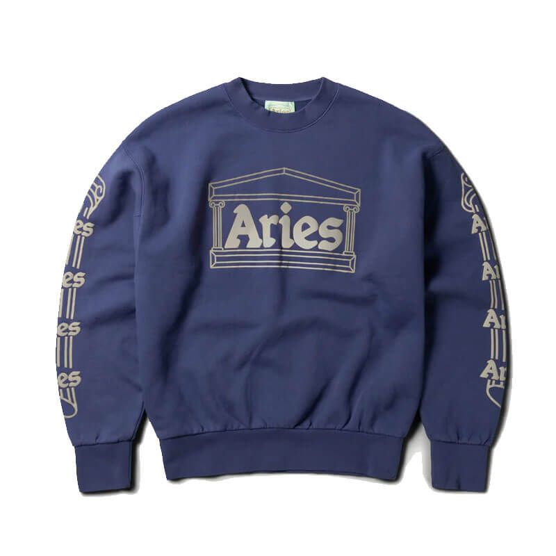 Aries Arise Reflective Column Sweatshirt in Navy
