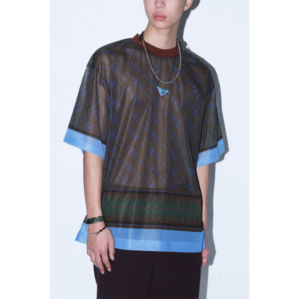 TOGA Sheer Jersey Tee Blue2