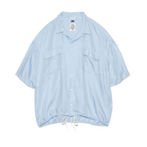 NANAMICA Open Collar Cupra Hemp SS Shirt - Sax