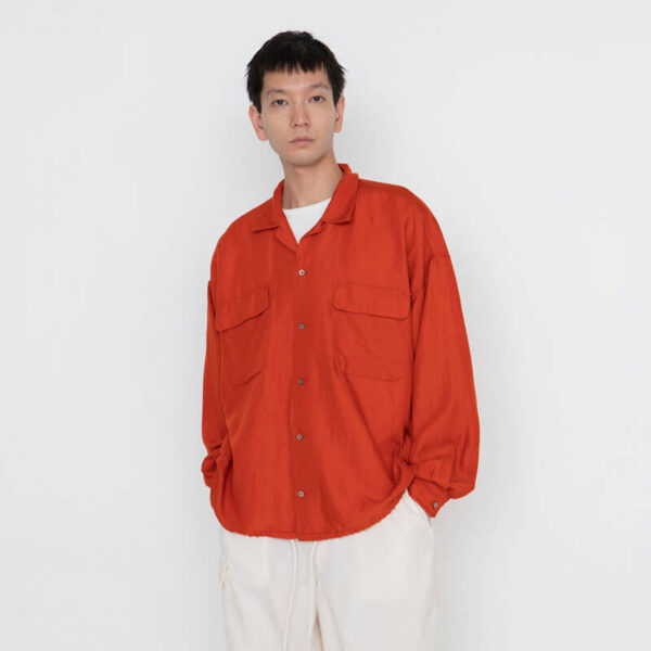 NANAMICA Open Collar Cupra Hemp Shirt - Sunset