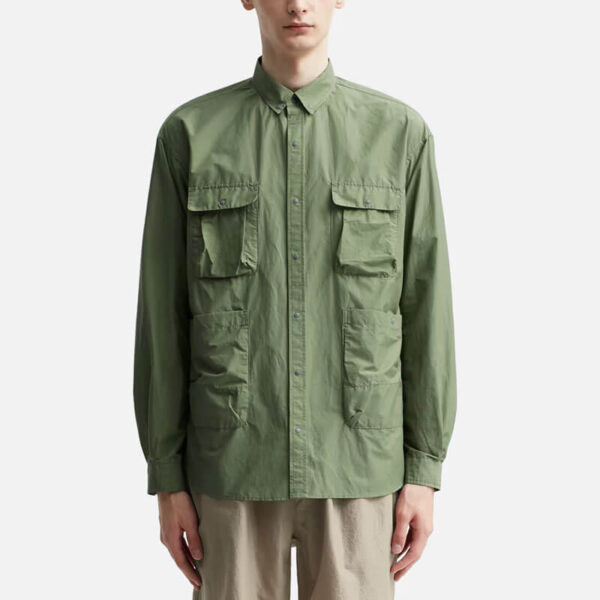 NANGA C/N Ripstop Camp Shirt - Olive