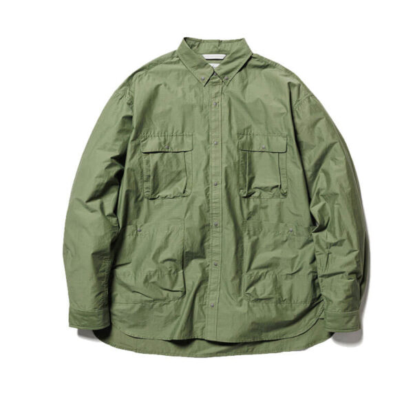 NANGA C/N Ripstop Camp Shirt - Olive