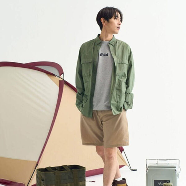 NANGA C/N Ripstop Camp Shirt - Olive