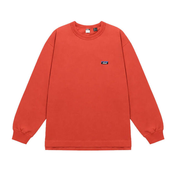 NANGA Eco Hybrid Box Logo Embroidery LS Tee - Orange