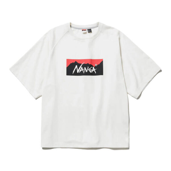 NANGA Eco Hybrid Box Logo Loose Fit Tee - White