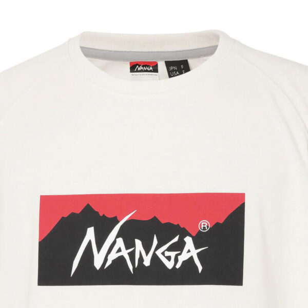 NANGA Eco Hybrid Box Logo Loose Fit Tee - White