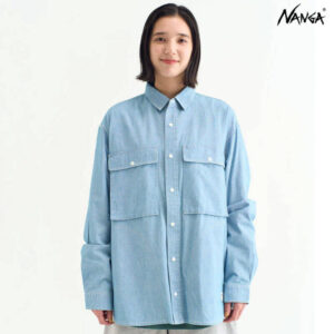 NANGA Hinoc Chambray Field Shirt - Light Blue