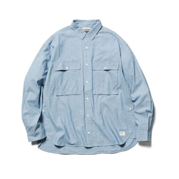 NANGA Hinoc Chambray Field Shirt - Light Blue