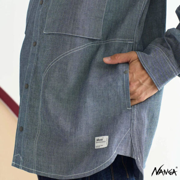 NANGA Hinoc Chambray Field Shirt - Light Blue