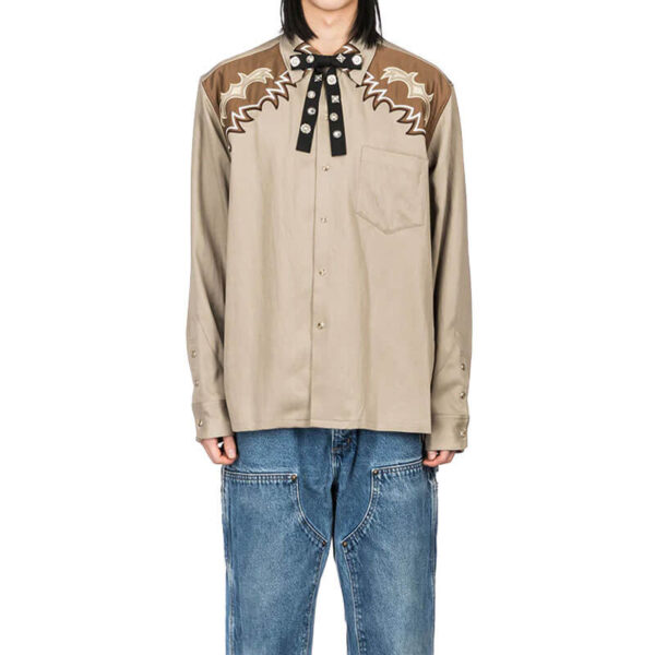 TOGA ARCHIVES Embroidery Western Shirt - Beige