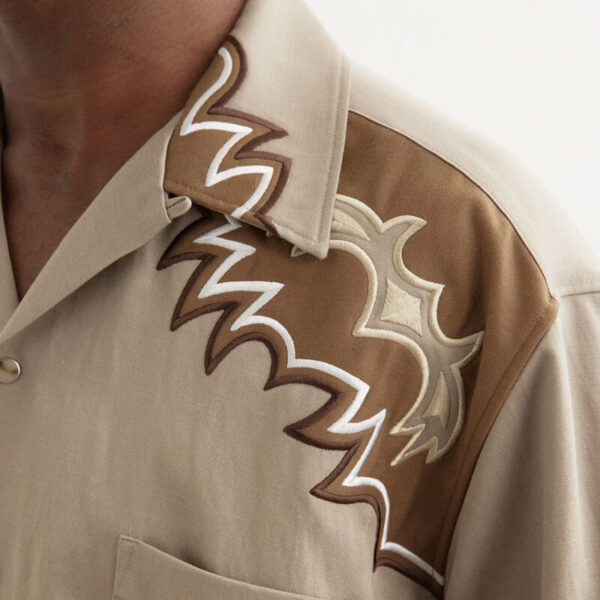 TOGA ARCHIVES Embroidery Western Shirt - Beige