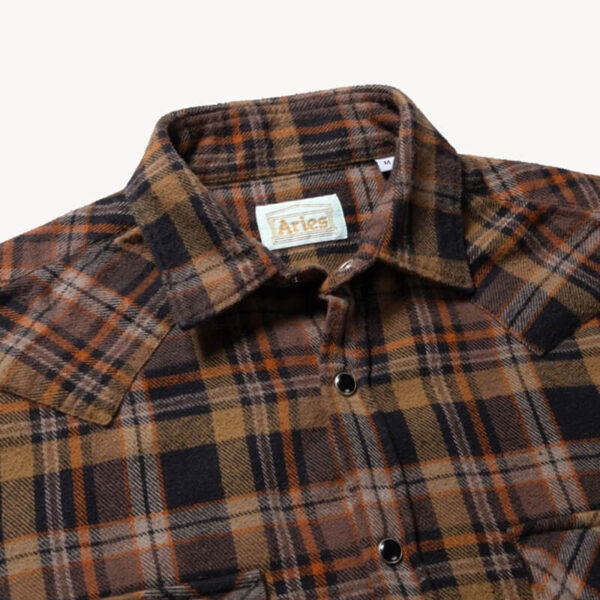 ARIES OD Plaid Western Shirt - Dark Olive