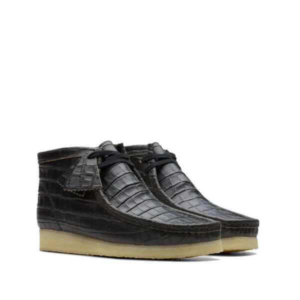 CLARKS ORIGINALS Wallabee Boots - Crocodile Black