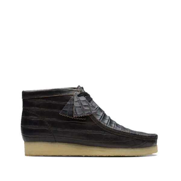 CLARKS ORIGINALS Wallabee Boots - Crocodile Black