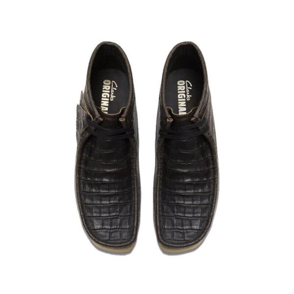 CLARKS ORIGINALS Wallabee Boots - Crocodile Black