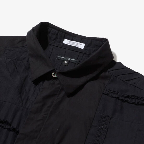 ENGINEERED GARMENTS Combo Short Collar Shirt - Black Patchwork