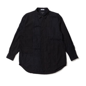 ENGINEERED GARMENTS Combo Short Collar Shirt - Black Patchwork