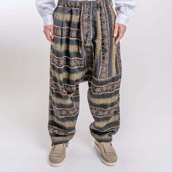 ENGINEERED GARMENTS Sarrouel Pant - Black Ethnic Jacquard