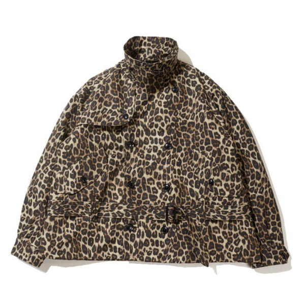 ENGINEERED GARMENTS Short Trench Jacket - Brown Leopard