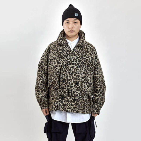 ENGINEERED GARMENTS Short Trench Jacket - Brown Leopard