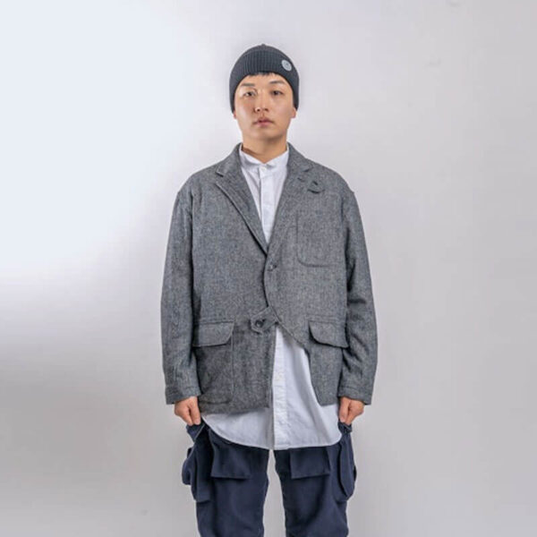 ENGINEERED GARMENTS Slanted Jacket - Grey Herringbone