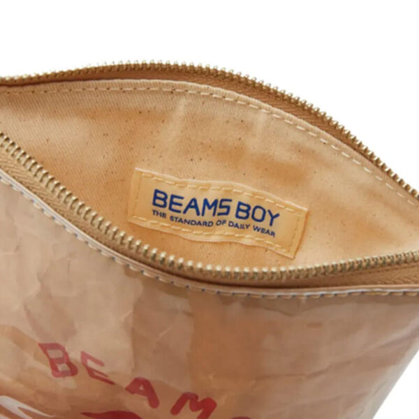 BEAMS BOY BB Logo Pouch - Beige