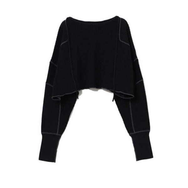 BEAMS BOY Mil Short Pullover - Black