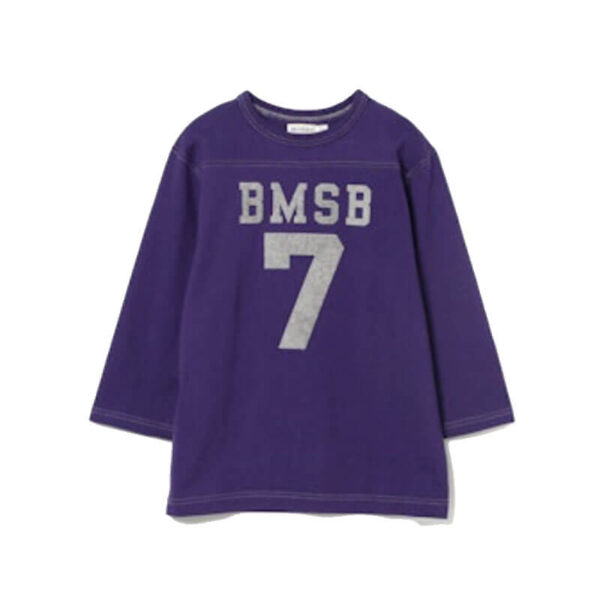 BEAMS BOY Knit Football 3/4 Tee - Purple