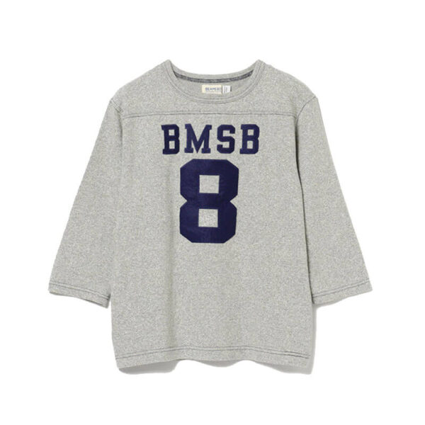 BEAMS BOY Knit Football 3/4 Tee - Grey