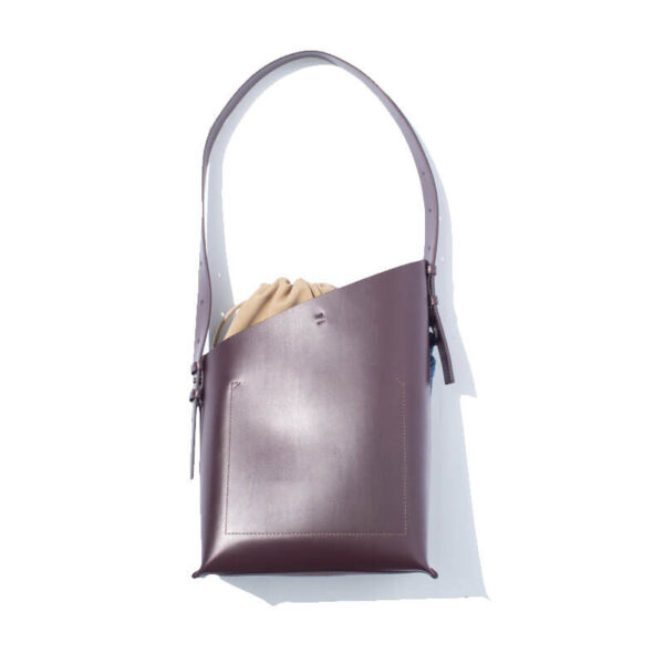 F/CE. Tech Leather Diagonal Cut Bag - Wine