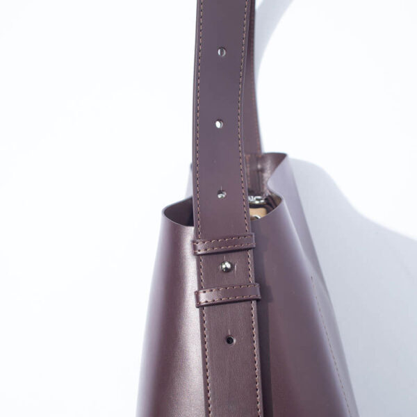 F/CE. Tech Leather Diagonal Cut Bag - Wine