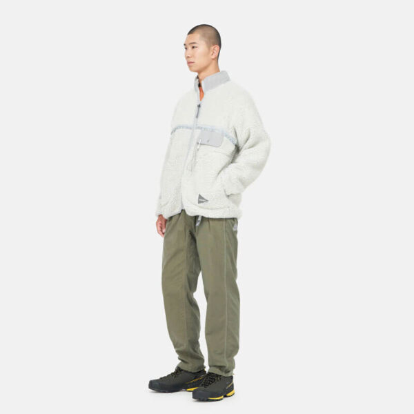 GRAMICCI x AND WANDER JQ Tape Fleece Jacket - Light Grey