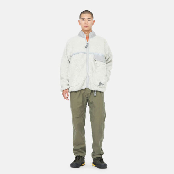 GRAMICCI x AND WANDER JQ Tape Fleece Jacket - Light Grey