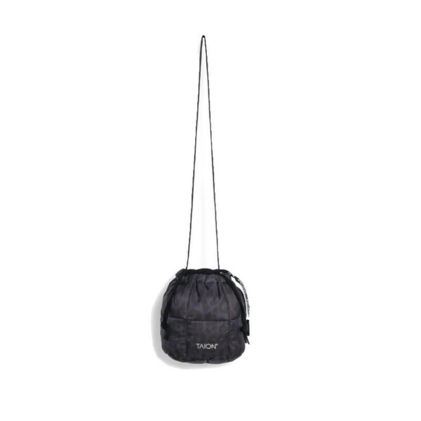 TAION Drawstring Down Bag S - Dark Navy Leopard