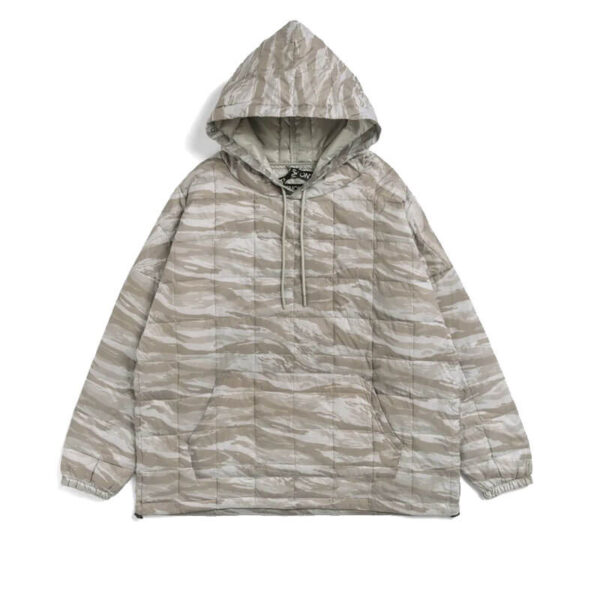 TAION Oversized Down Hoodie - Ice Tiger Stripe