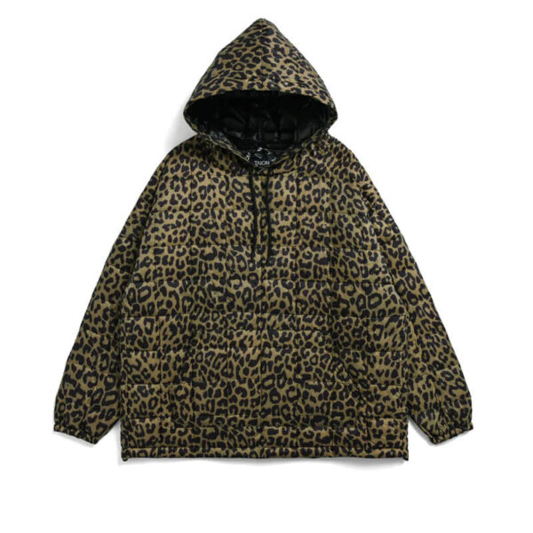 TAION Oversized Down Hoodie - Leopard