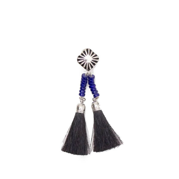 TOGA ARCHIVES Double Fringe Earrings - Blue