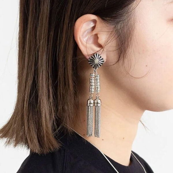 TOGA ARCHIVES Double Fringe Earrings - Silver