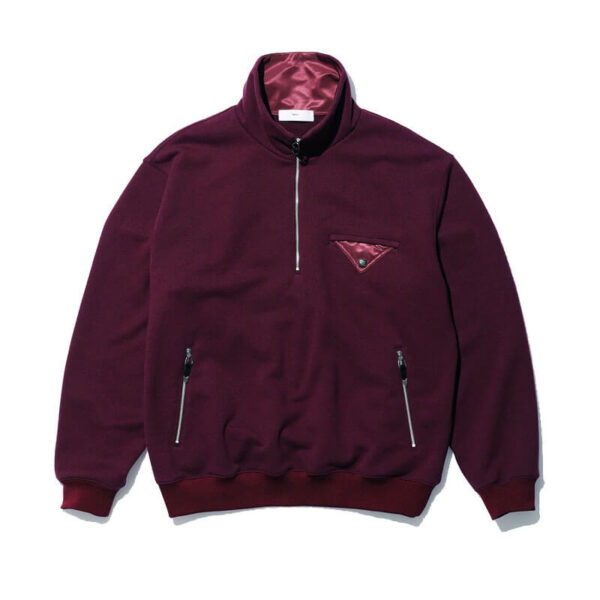 TOGA ARCHIVES Half Zip Sweatshirt - Dark Red