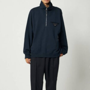 TOGA ARCHIVES Half Zip Sweatshirt - Navy