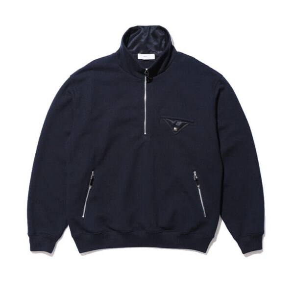 TOGA ARCHIVES Half Zip Sweatshirt - Navy