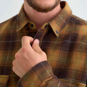 NANGA Fade Plaid Camp Shirt - Brown